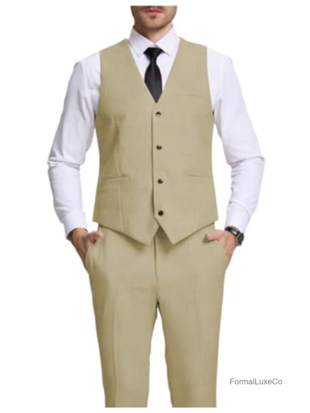 Lightweight Linen 2-Piece Suit Set Vest & Pants